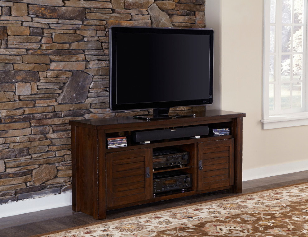 Trestlewood Entertainment Console   Transitional   Entertainment Centers And Tv Stands   by Progressive Furniture  Houzz