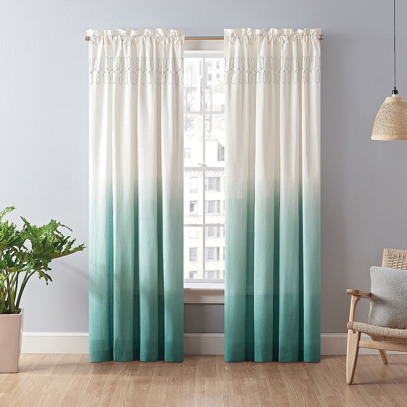 Vue 1-Panel Arashi Ombre Fashion Drapery Window Curtain