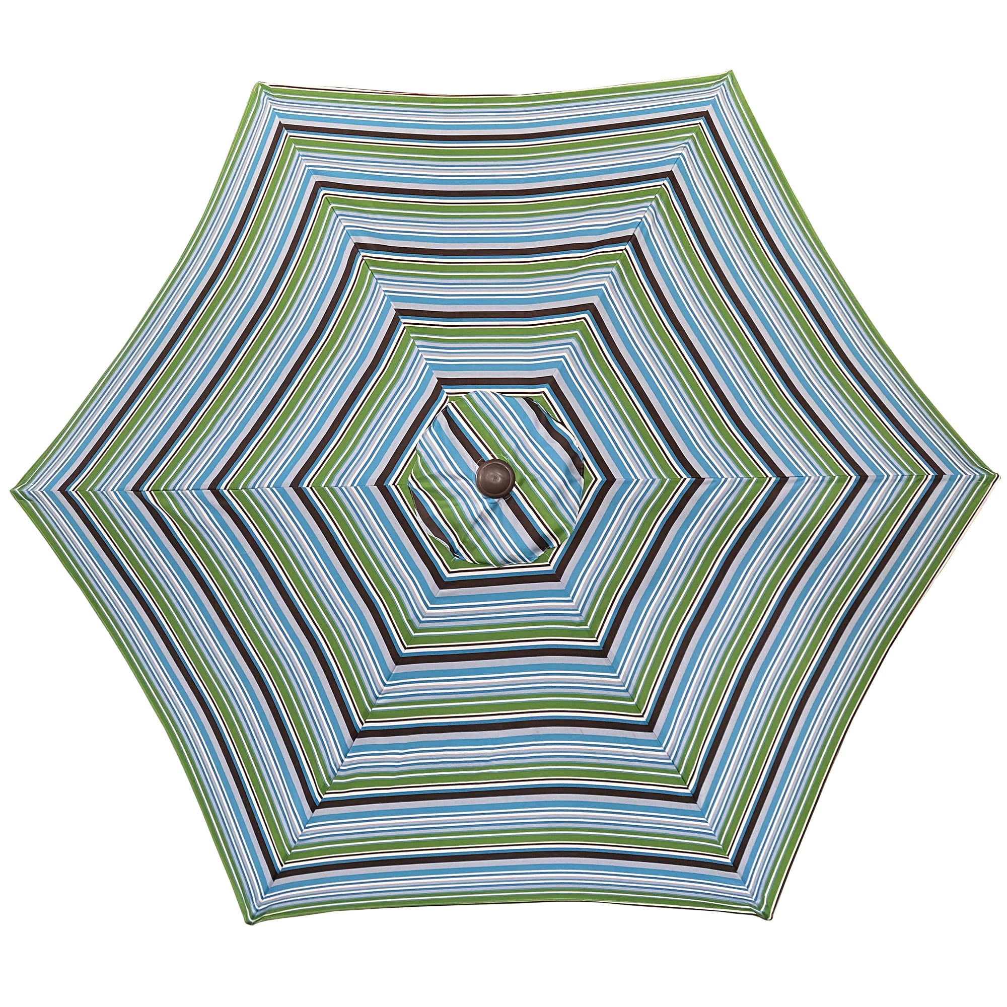 ametoys Outdoor Patio 9-Feet Market Table Umbrella with Push Button Tilt and Crank, Blue Stripes[Umbrella Base is not Included]