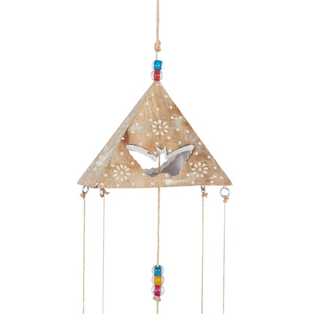 Metal Eclectic Butterfly Windchime Gold blue pink yellow Olivia amp May