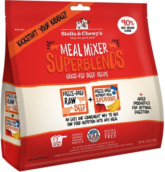 Stella and Chewy's SuperBlends Grass-Fed Beef Recipe Meal Mixers Freeze-Dried Raw Dog Food