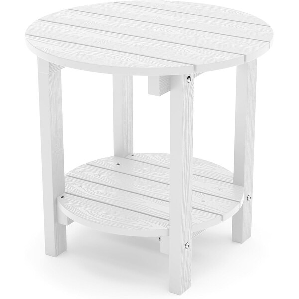 WINSOON All Weather HIPS Outdoor Side Table，Round Table