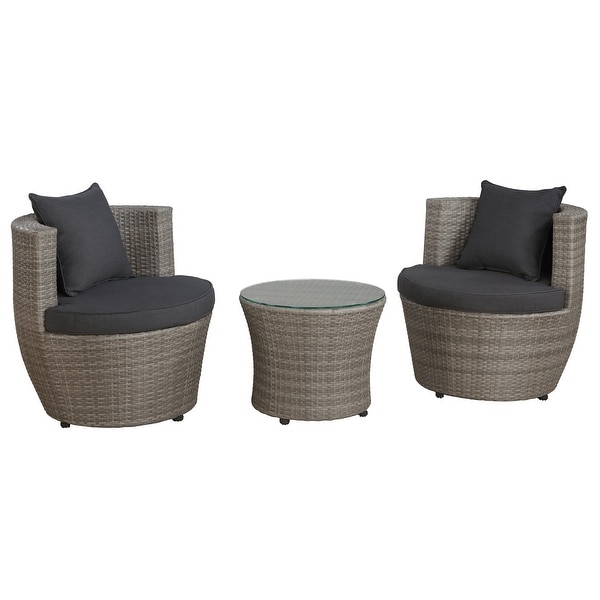 Bistro AllWeather Conversation Set with Two Round Chairs and 18