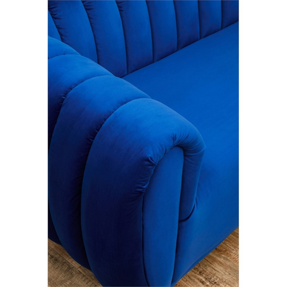 Legend Vansen Modern Velvet Fabric Living Room Sofa and Loveseat Set in Blue   Contemporary   Living Room Furniture Sets   by Homesquare  Houzz