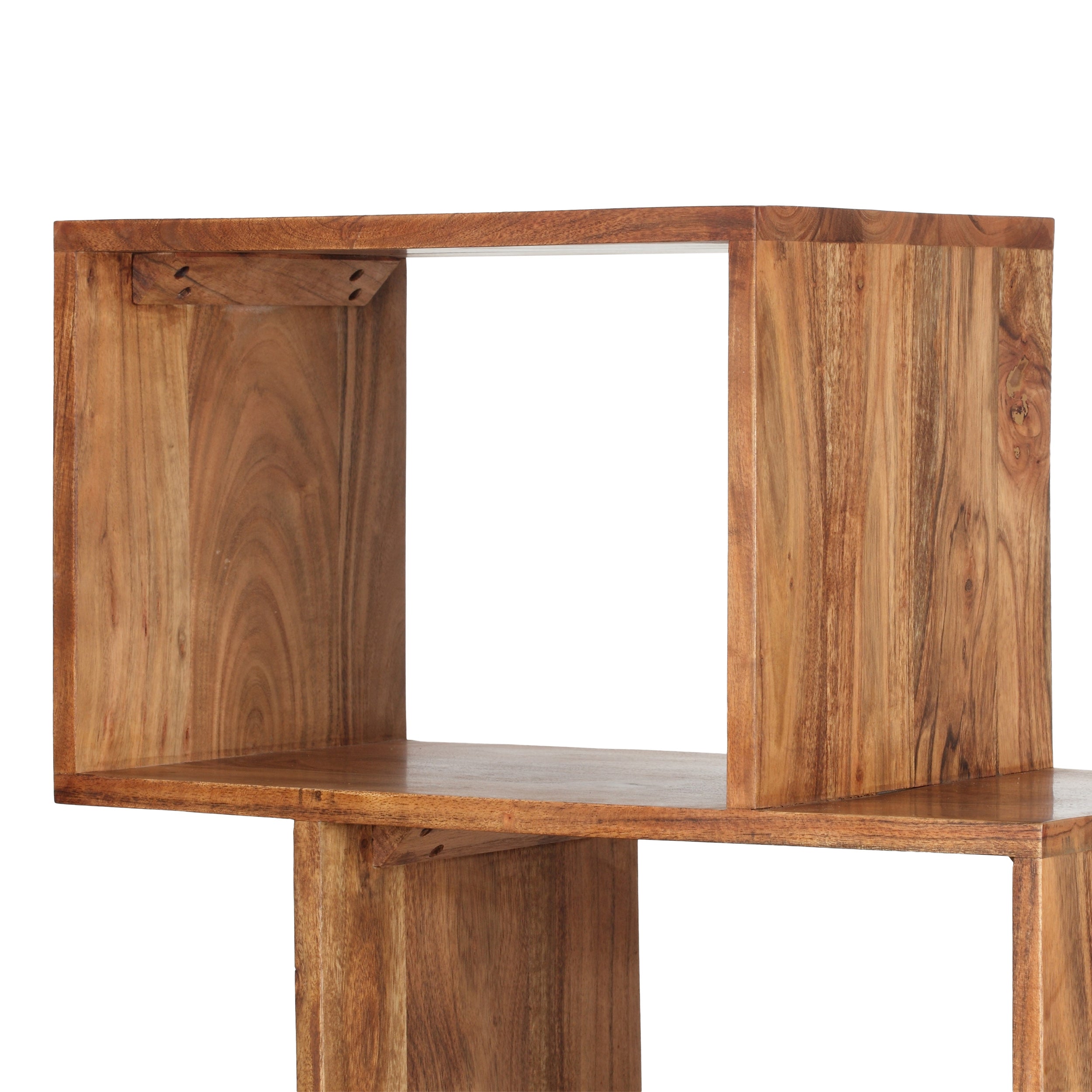 Hilldale Handcrafted Boho 5 Shelf Acacia Wood Etagere Bookcase