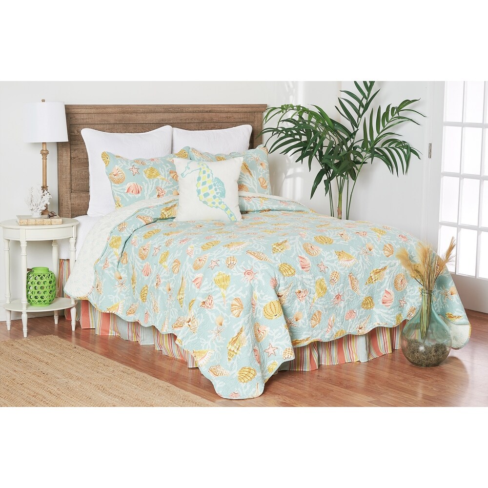 St. Martin Blue Cotton Quilt Set