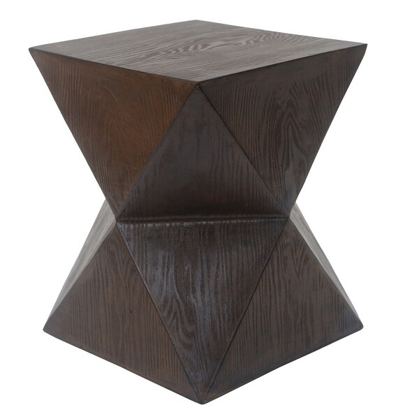 Prismatic WoodLike Grain Indoor Outdoor Lightweight Concrete Side Table