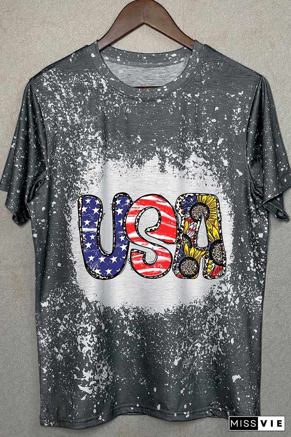 USA Patriotic Sunflower Graphic Tee Wholesale