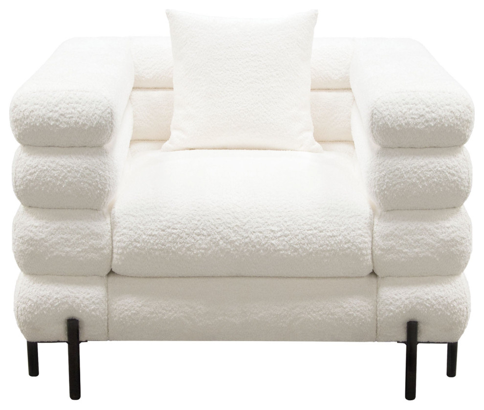 Vox Tufted Chair  White   Transitional   Armchairs And Accent Chairs   by AMOC  Houzz