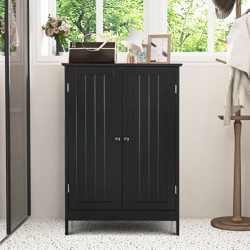 Bathroom Floor Storage Double Door Cupboard Cabinet