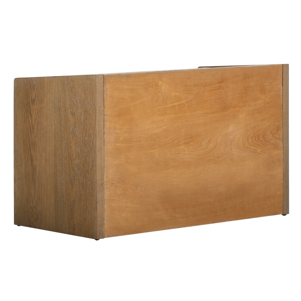 SAFAVIEH Percy Shoe Storage Bench  Rustic Oak / Beige   34\
