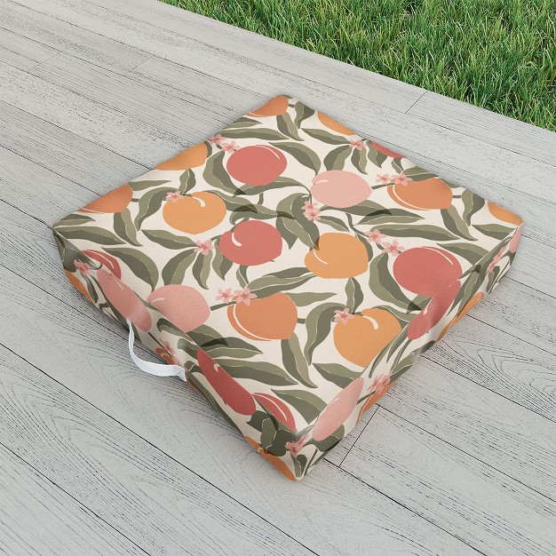 Cuss Yeah Designs Abstract Peaches Outdoor Floor Cushion Deny Designs