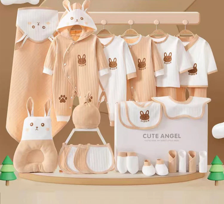 22/24/26 Pieces/0-3Months Newborn Baby Clothing 100% Cotton Kids Clothes Suit Unisex Infant Boys Girls Rabbit Clothing Set