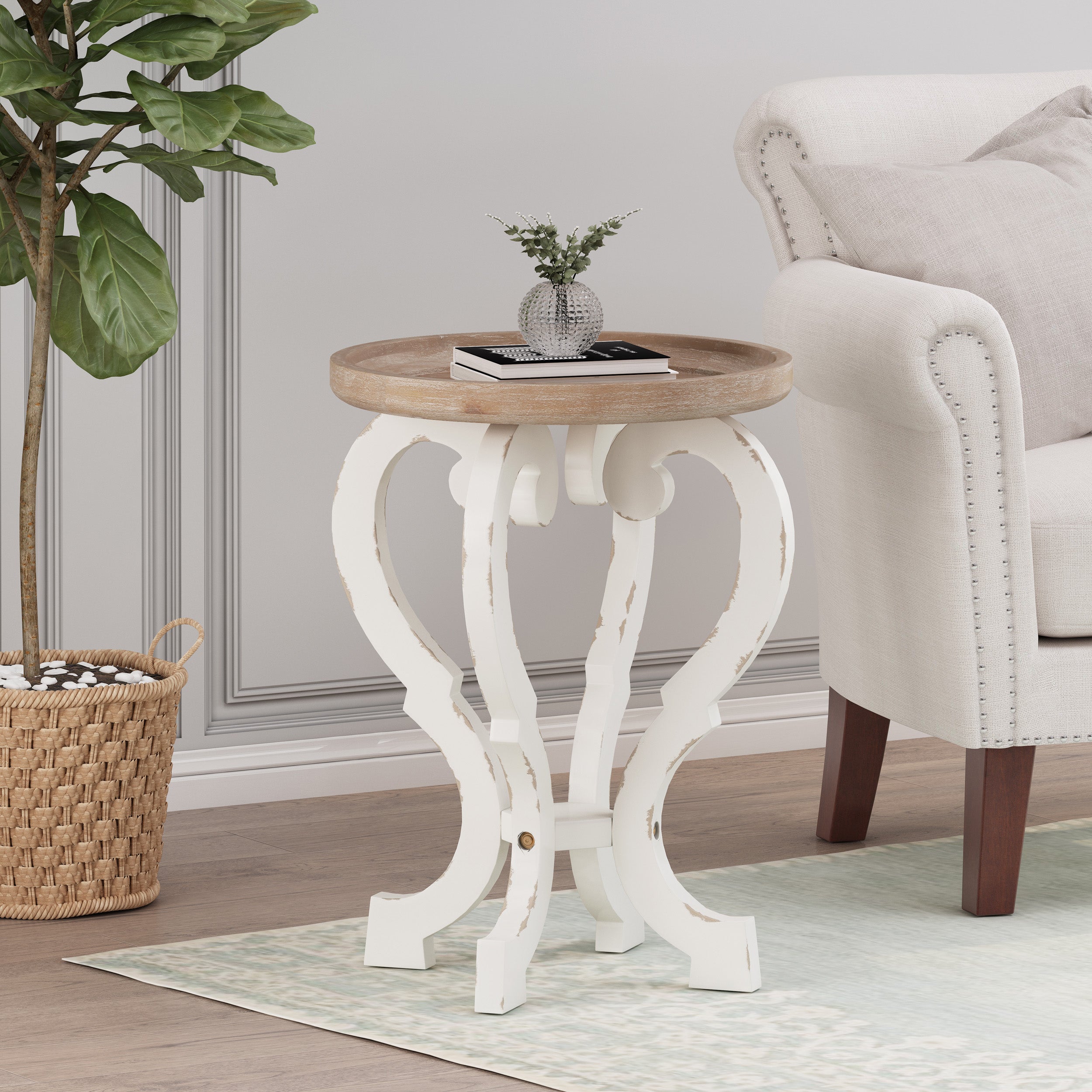 Kaye French Country Accent Table with Round Top