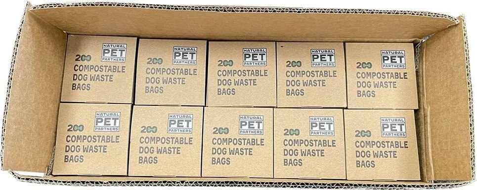 Natural Pet Partners Commercial Compostable Bulk Roll Dog Waste Bags， 10 Rolls， 2000 count