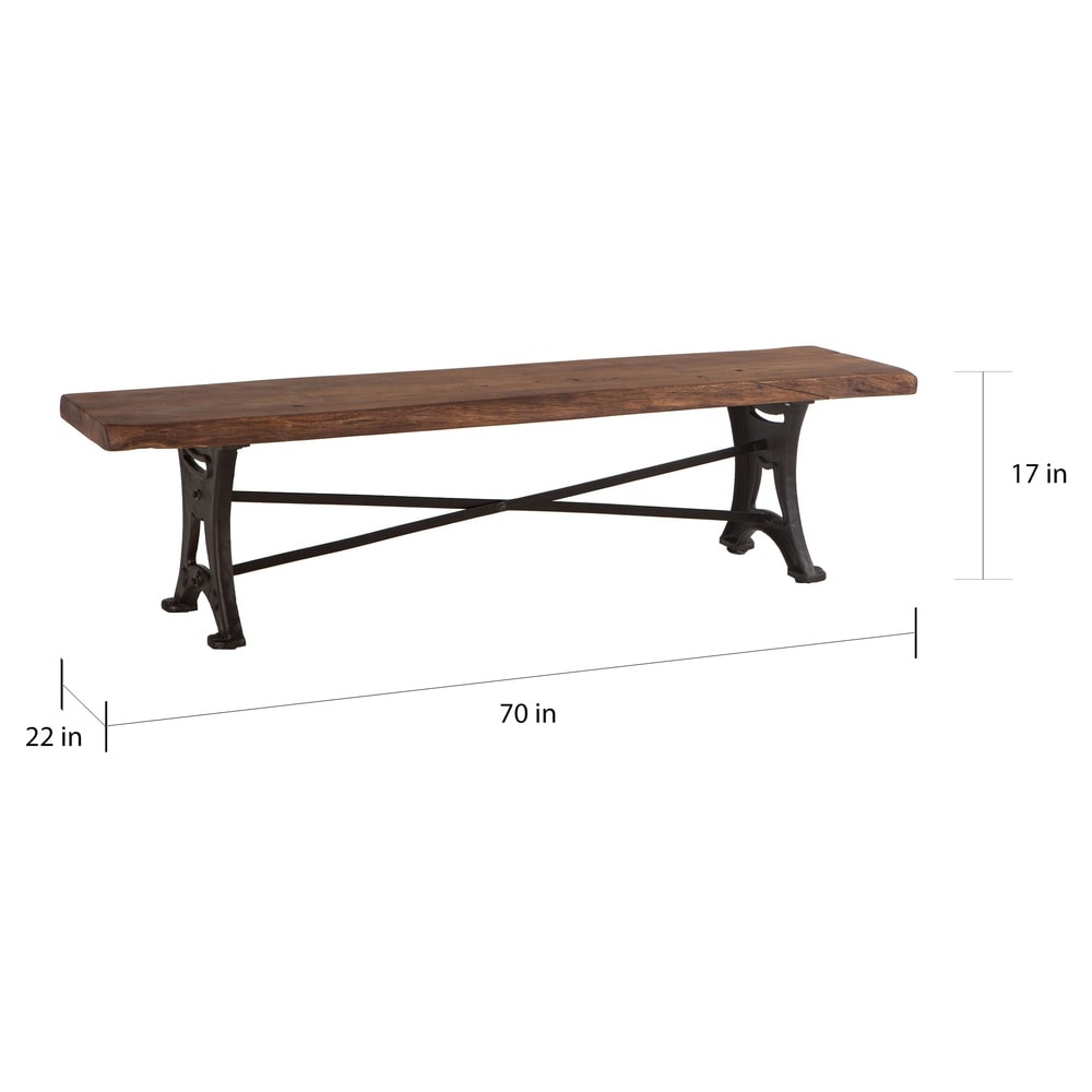 Carbon Loft Wiley Raw Walnut Acacia Wood Dining Bench