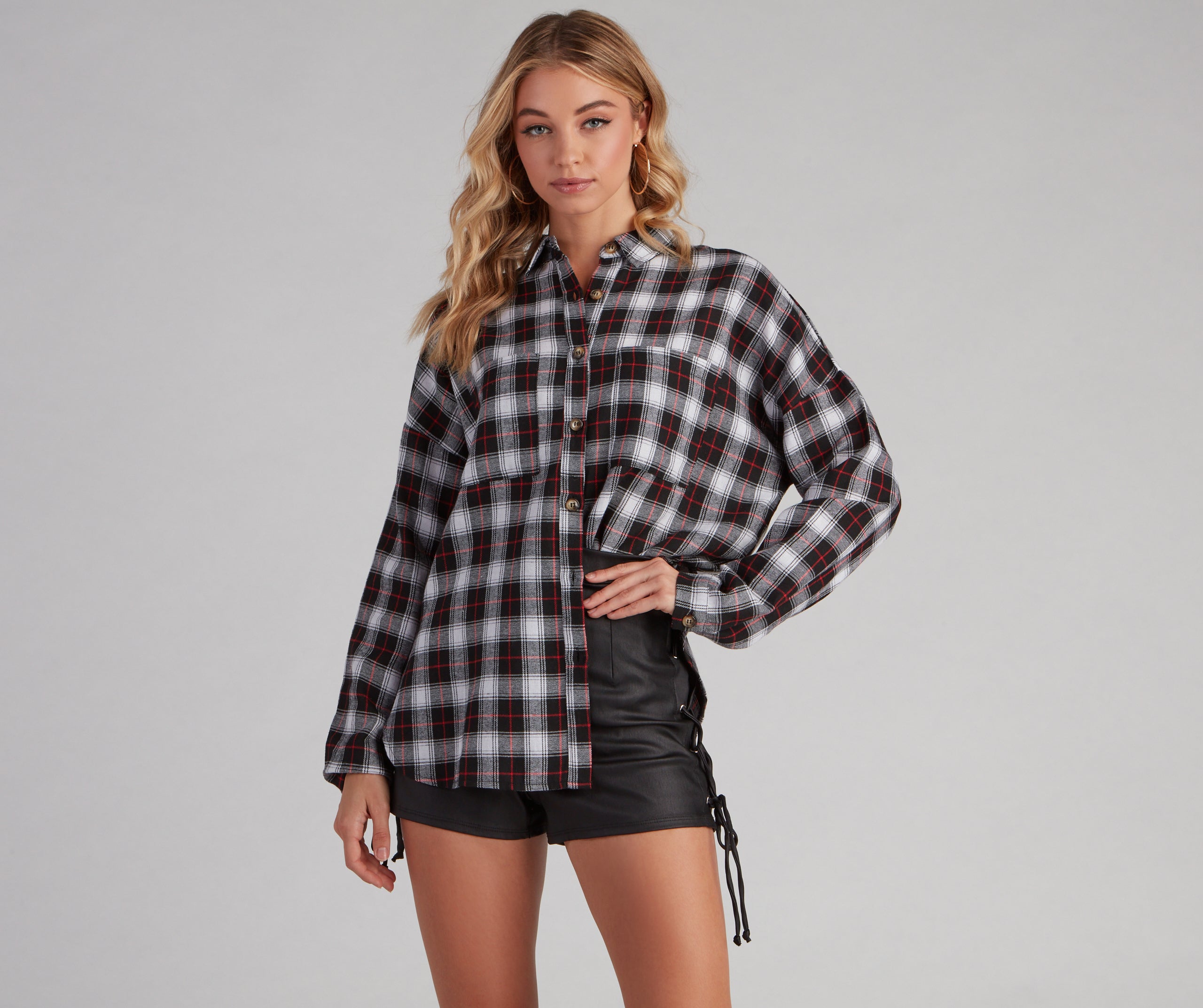 Button Up In Fab Flannel Top