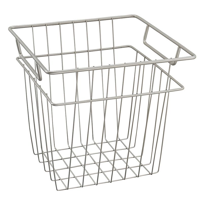 ClosetMaid Cubeicals 10.7W x 10.2H Steel Wire Storage Bin w/Handles， Nickel