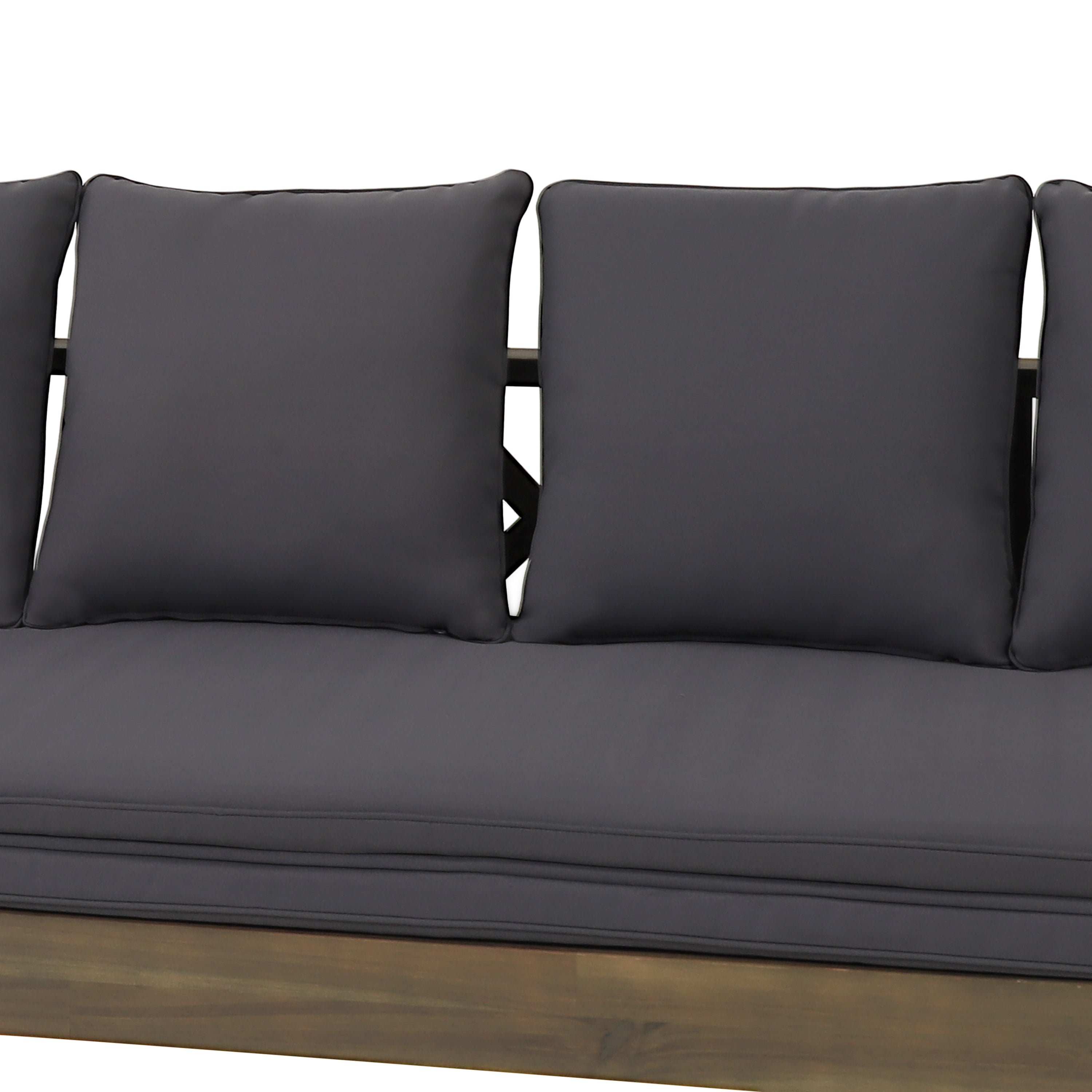 Camille Outdoor Extendable Acacia Wood Daybed Sofa