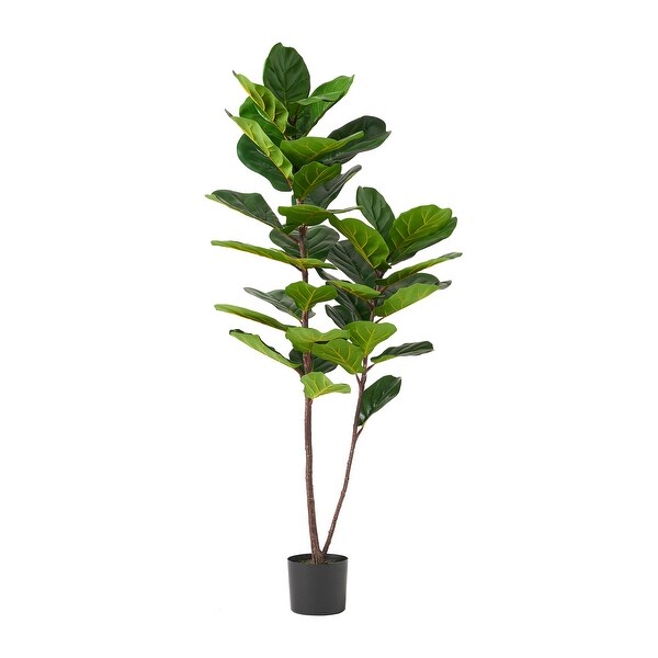 Fake Plant with Sturdy Nursery Pot，Luxury Indoor Plant for Housewarming Gift，Artificial Fiddle Leaf Ficus Tree