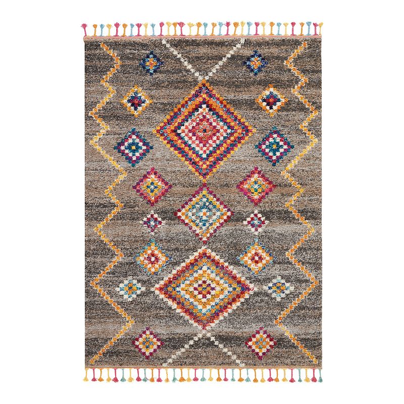 Nourison Moroccan Geometric Tassel Rug