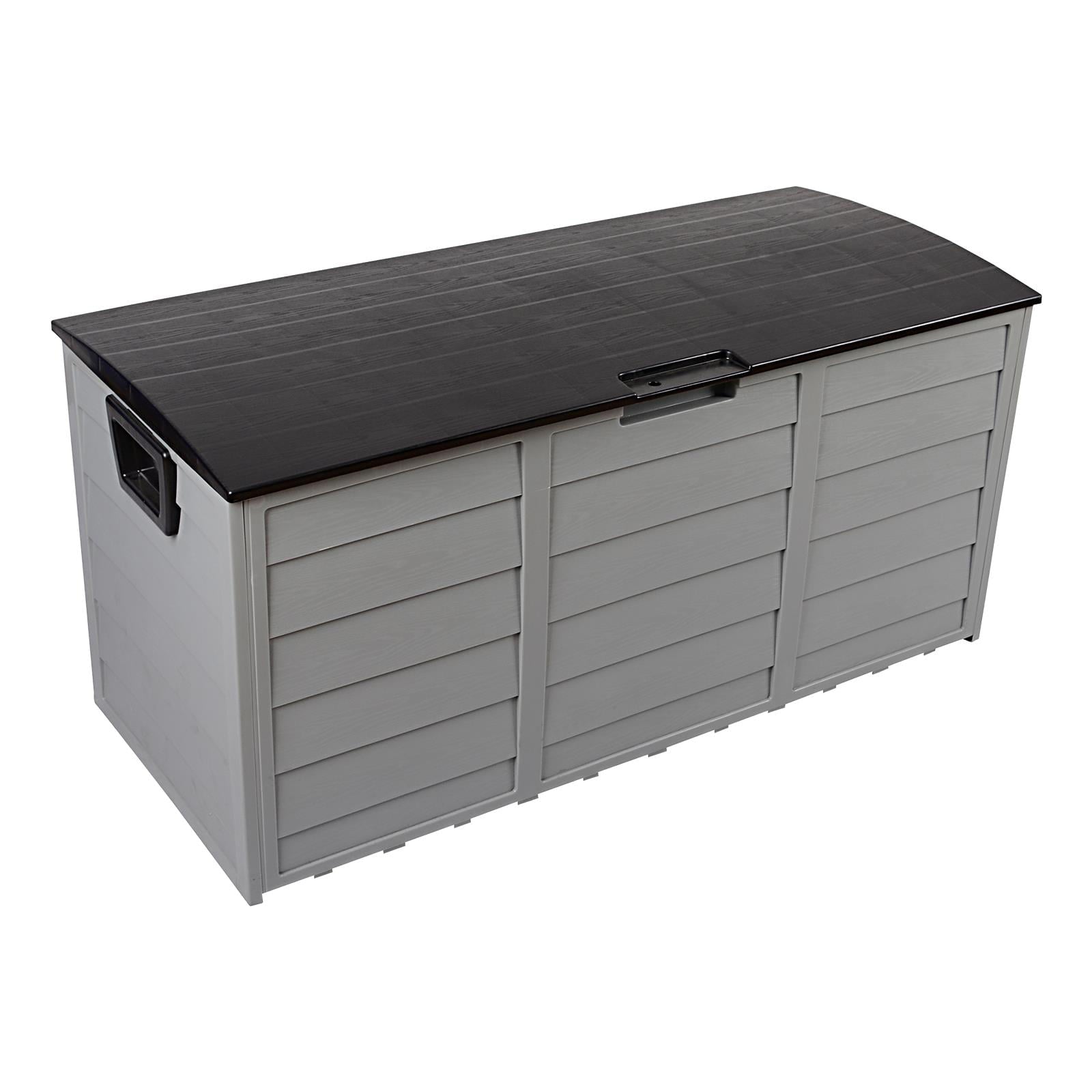 Ktaxon 75gal Outdoor Garden Plastic Storage Deck Box Chest Tools Cushions Toys Black