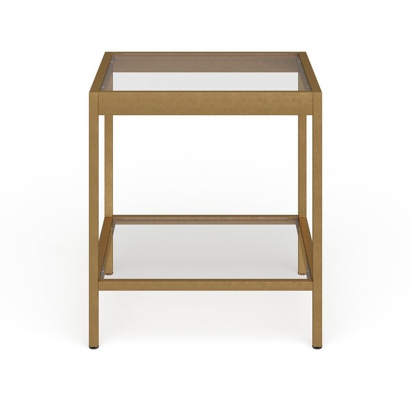 Alexis Modern Metal and Glass Square Side Table