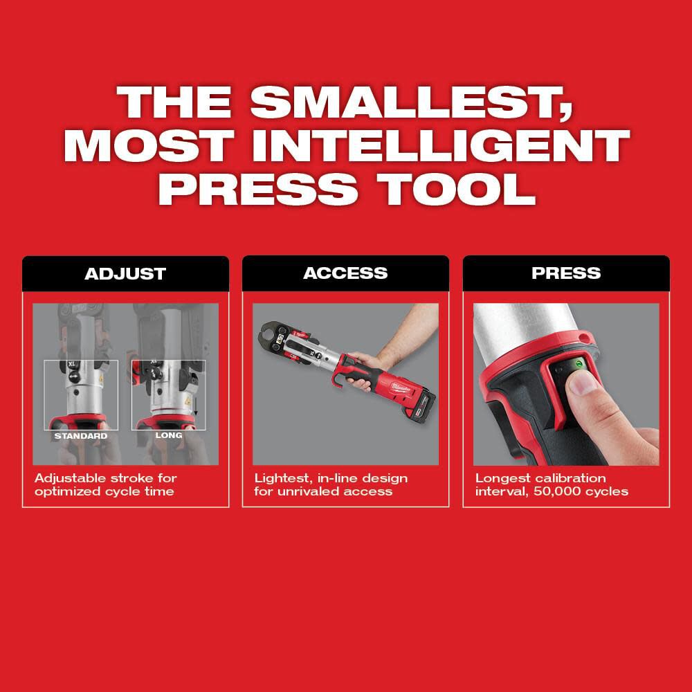 Milwaukee M18 FORCE LOGIC Long Throw Press Tool 1/2 in. to 1 in. Kit 2773-22L from Milwaukee