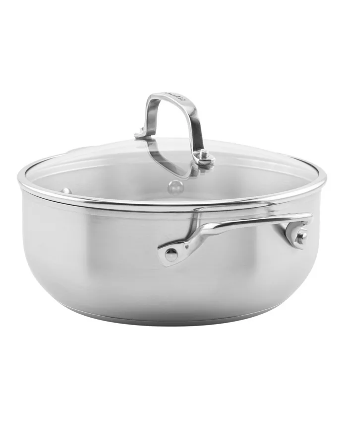 KitchenAid 3-Ply Base Stainless Steel 4 Quart Induction Casserole with Lid