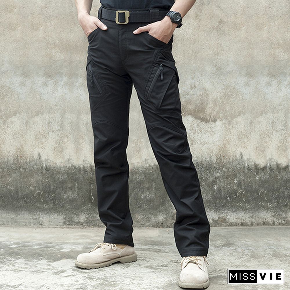 Mens Waterproof Cargo Pants Elastic Multiple Pocket Military Male Trousers Outdoor Joggers Pant Plus Size Tactical Pants Men