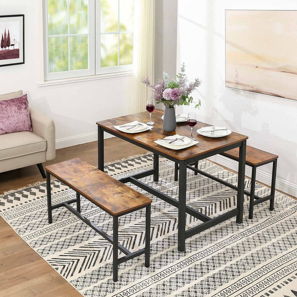 Industrial Rustic Brown   Black Dining Table   47.2\