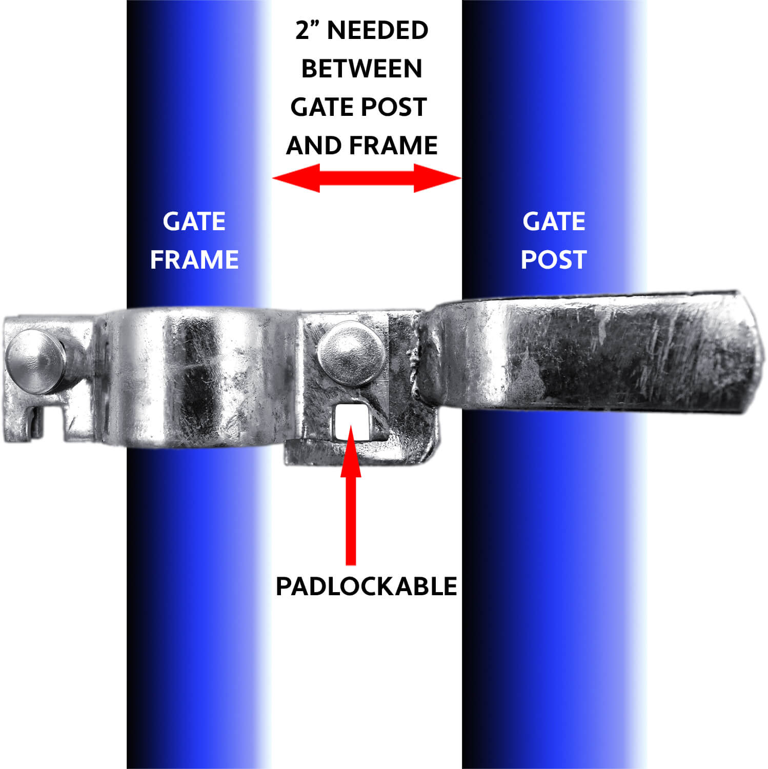 Jake Sales Brand - 1-5/8” x 2-7/8” - Chain Link Fork Latch - Galvanized - Each