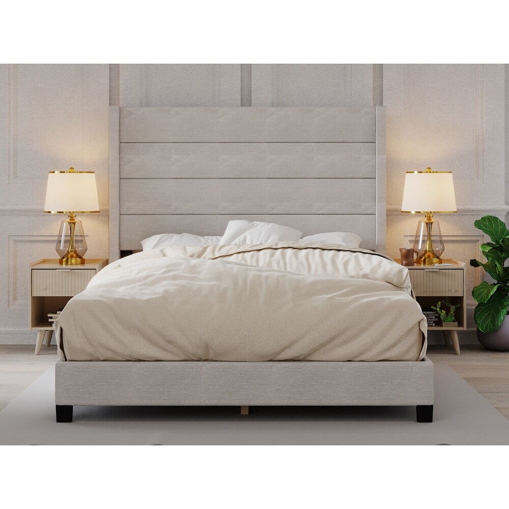 George Upholstered Wingback Platform Bed