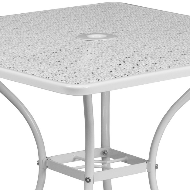 Indoor outdoor Steel Patio Table With Umbrella Hole