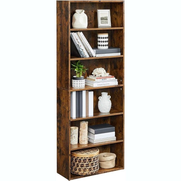 Vasagle Bookshelf 5 6 tier Open Bookcase With Adjustable Storage Shelves Floor Standing Unit