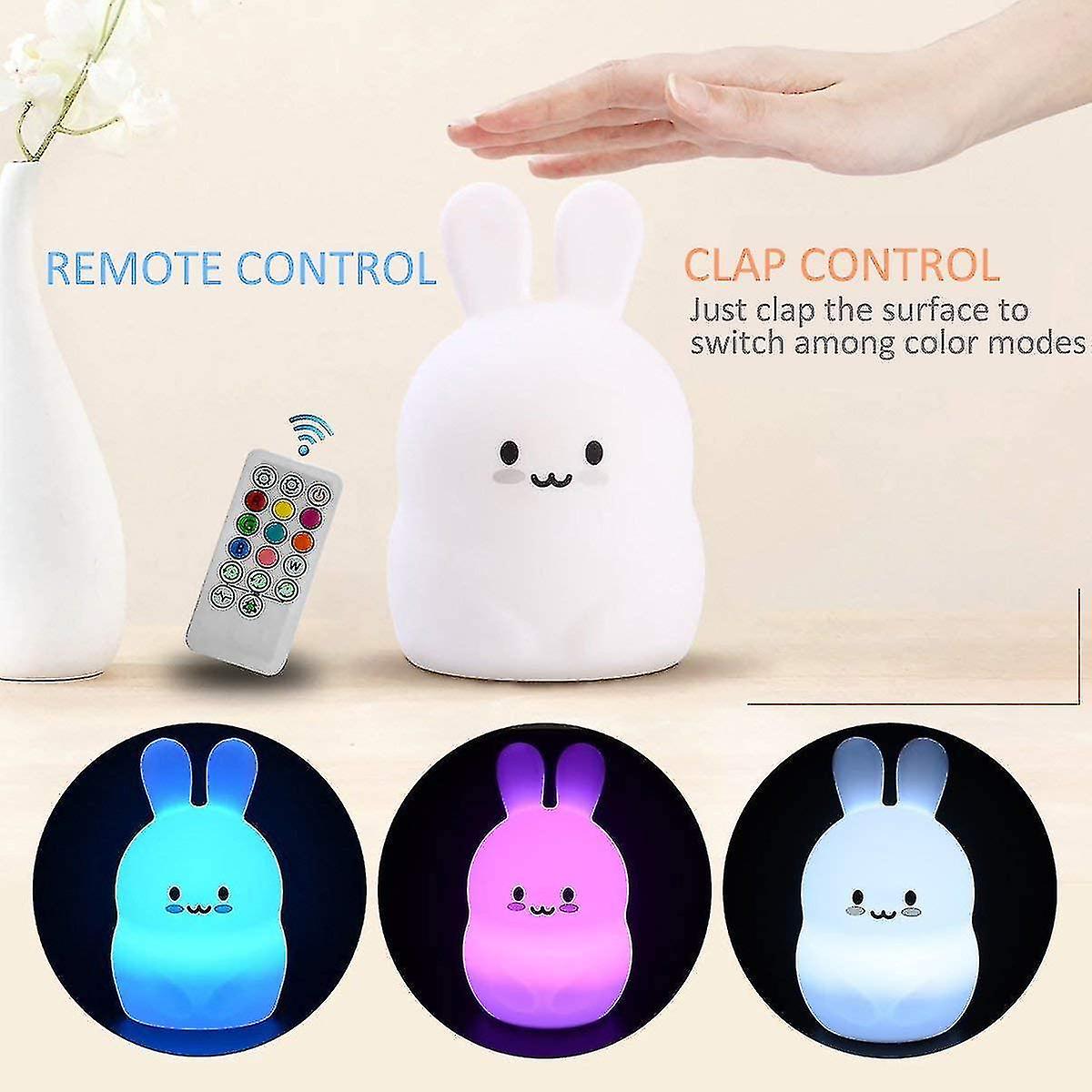 Large Rabbit Night Light Children， Silicone Bedroom Light Night Light Gift