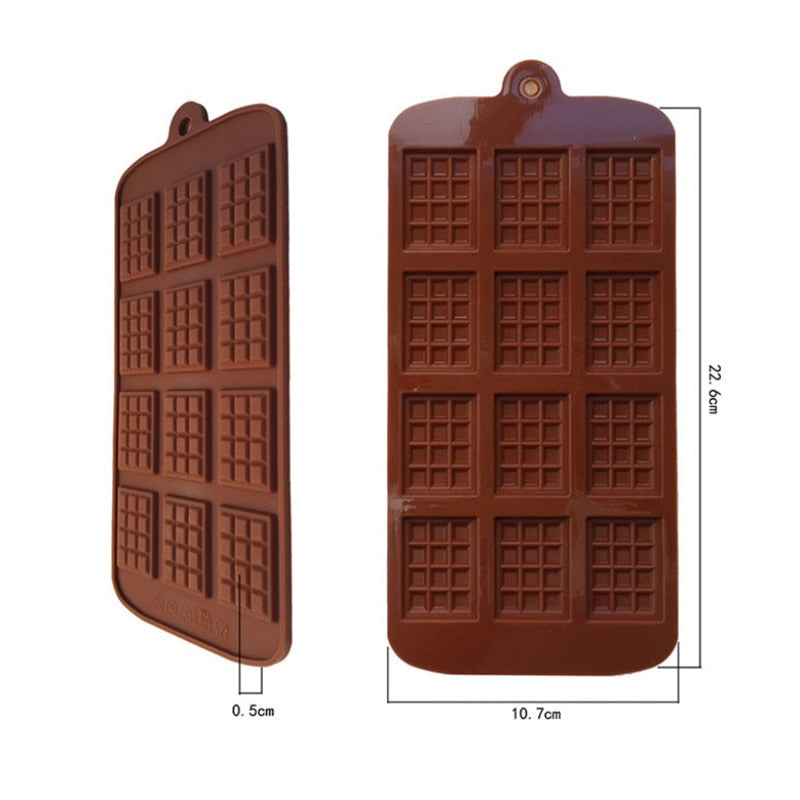 Chocolate Molds DIY Bakeware Cake Molds High Quality Square Eco-friendly Silicone Mold DIY 1PC Food Grade 12 Cavity Waffle Molds