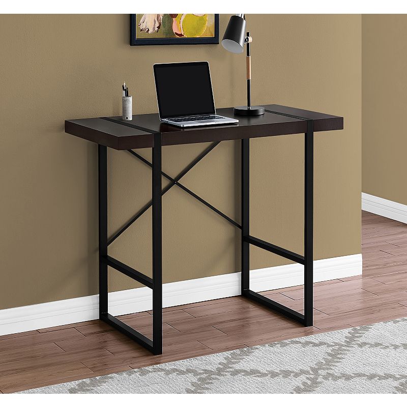 49 Brown and Black Contemporary Rectangular Computer Desk