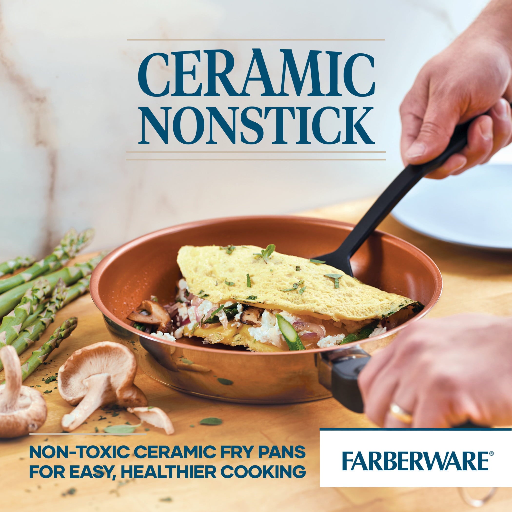 Farberware Classic Traditions Stainless Steel Cookware Set with Ceramic Frypans, 12-Piece Set