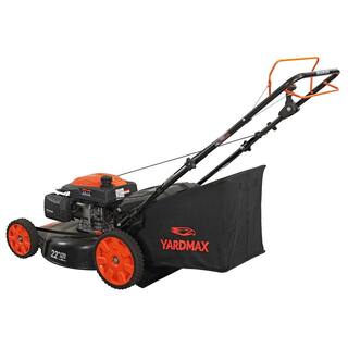 YARDMAX 22 in. 201 cc SELECT PACE 6 Speed CVT High Wheel RWD 3-in-1 Gas Walk Behind Self Propelled Lawn Mower YG2760