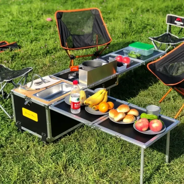 Firstents New Style Stove Mobile Kitchen Foldable Mobile Kitchen Travel Outdoor Camping Family Picnic Kitchen