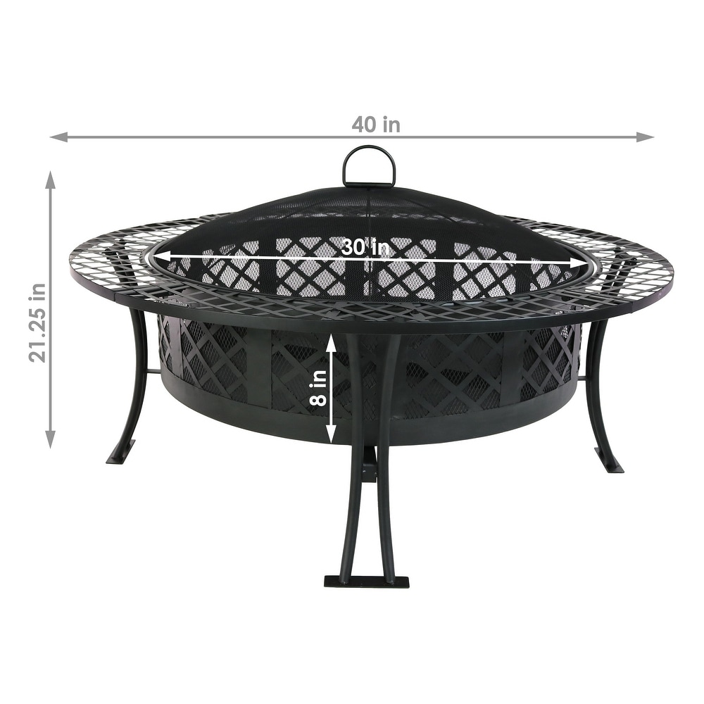 Sunnydaze Large Bowl Fire Pit Durable Steel Patio Garden Camping   Choose Style