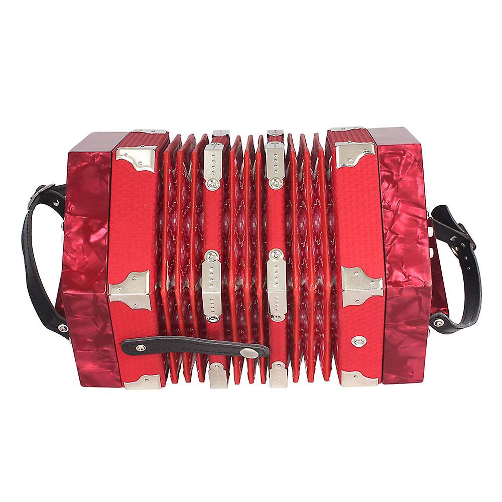 Concertina Accordion 20-button 40-reed Anglo Style With Carrying Bag Red