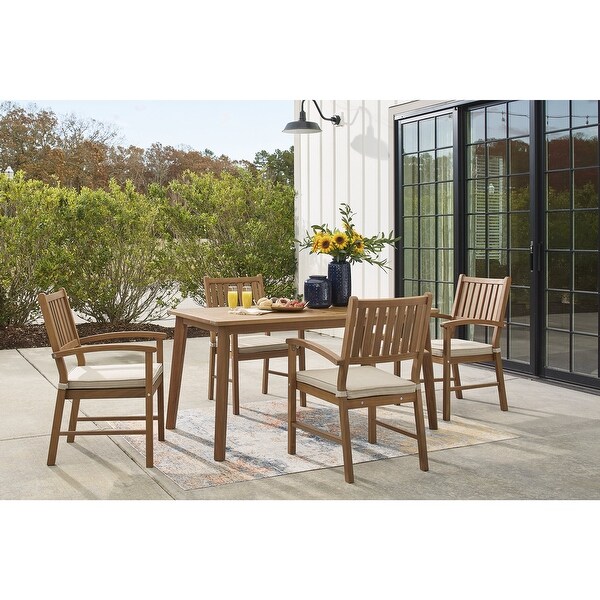 Signature Design by Ashley Janiyah Light Brown 5Piece Outdoor Dining Package