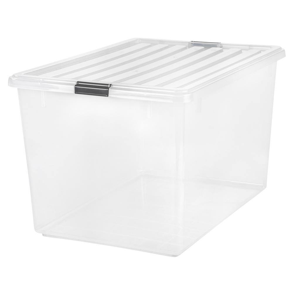 IRIS 132-Qt. Buckle Down Storage Box in Clear 100251