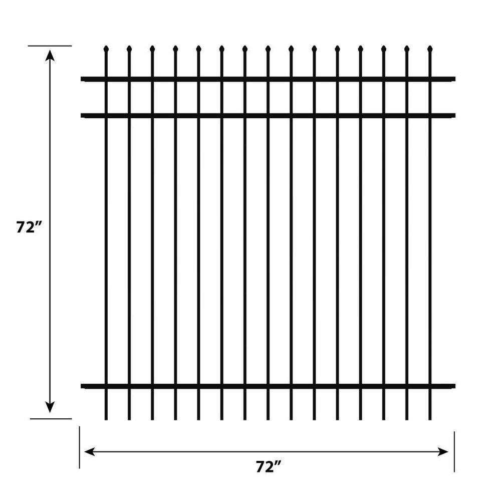 FORGERIGHT 6 ft. H x 6 ft. W Osprey Black Aluminum Fence Panel 881799