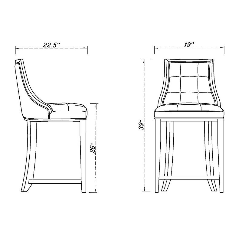 MANHATTAN COMFORT Fifth Ave Counter Stool 2-piece Set