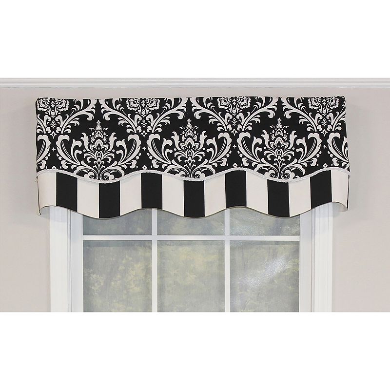 RLF Home Ozbourne Glory Valance Rod Pocket， Layered， Trimmed.