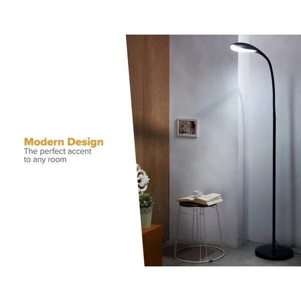 Adjustable Silicone Neck LED Floor Lamp, 12W, 800 Lumens, Black