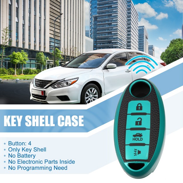 Unique Bargains Silicone Car Smart Key Fob Case Cover Protector For Nissan Cabstar Green 1 Pc